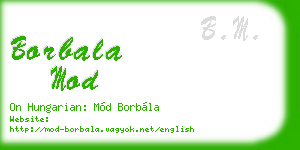 borbala mod business card